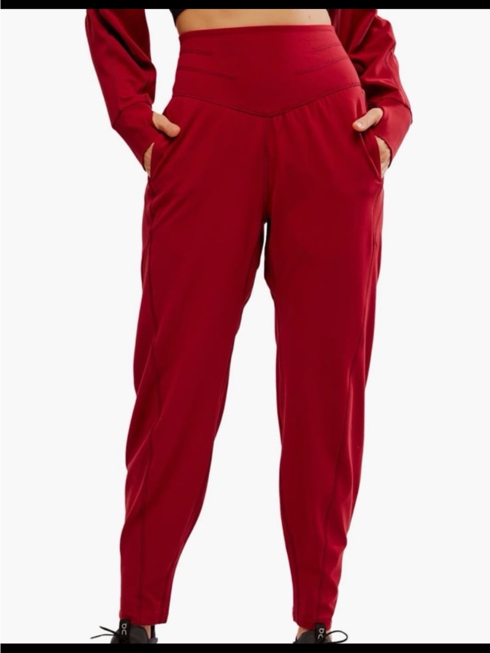 Small Free People Movement Red Never Better Structured High Waist Sweatpants